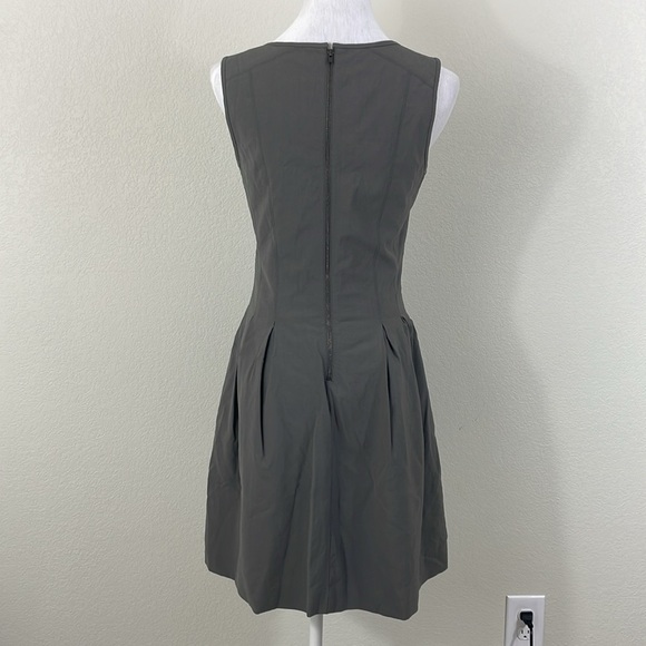 Theory Tilifi fit and flare wool grey/green dress size 6 - Picture 4 of 7